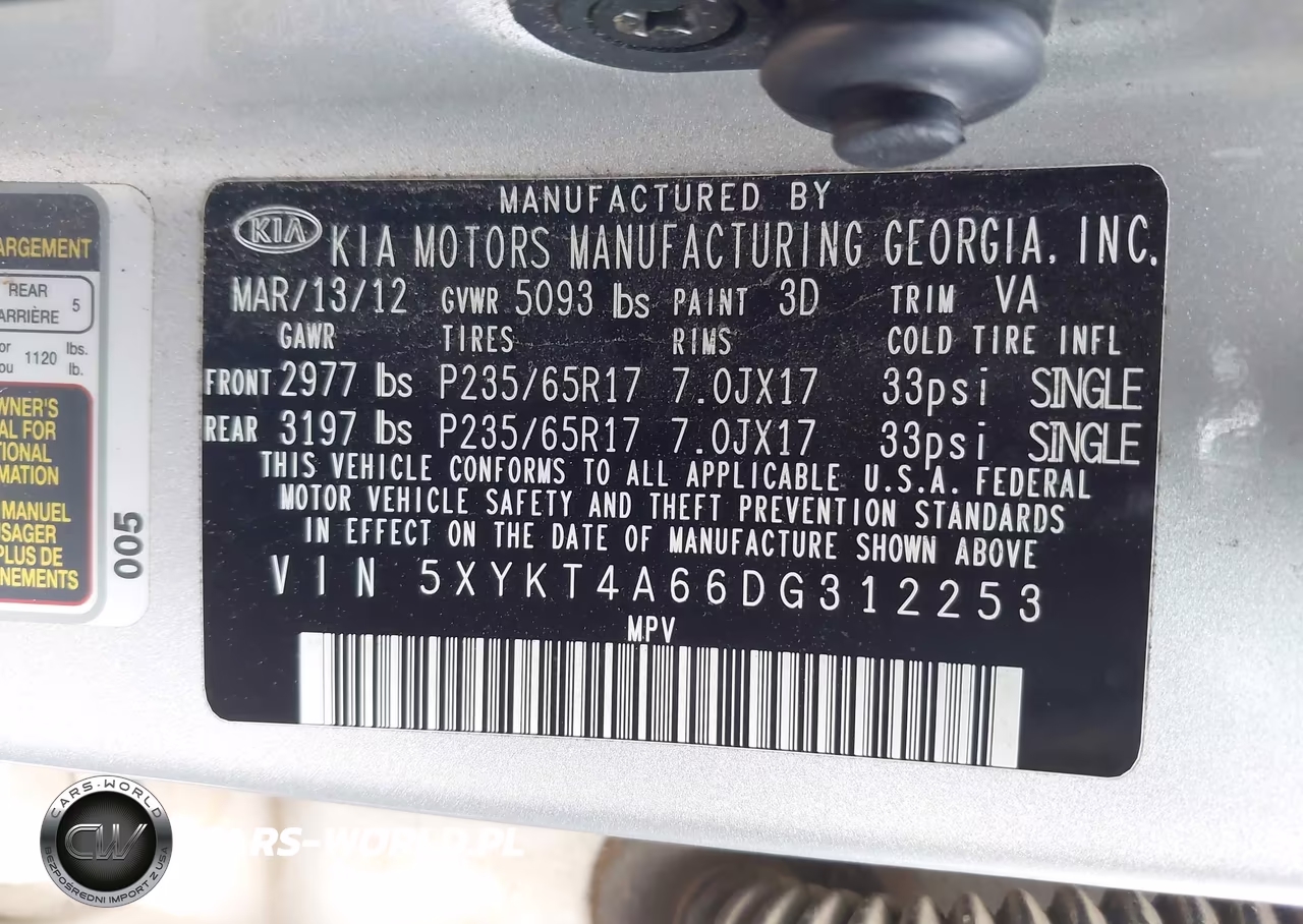 2013 Kia Sorento Lx VIN:5XYKT4A66DG312253 - 9