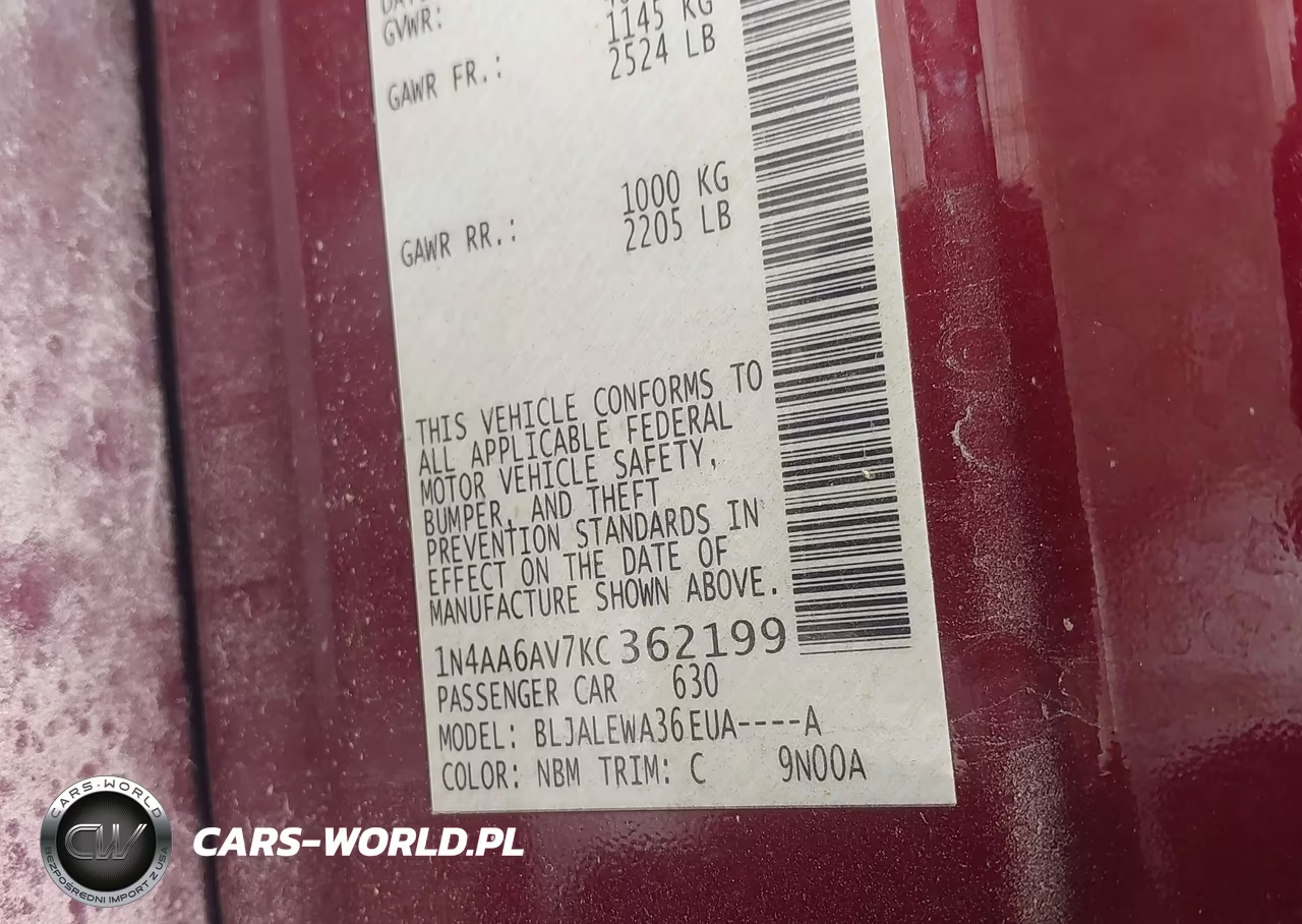 2019 Nissan Maxima 3.5 Sl VIN:1N4AA6AV7KC362199 - 9