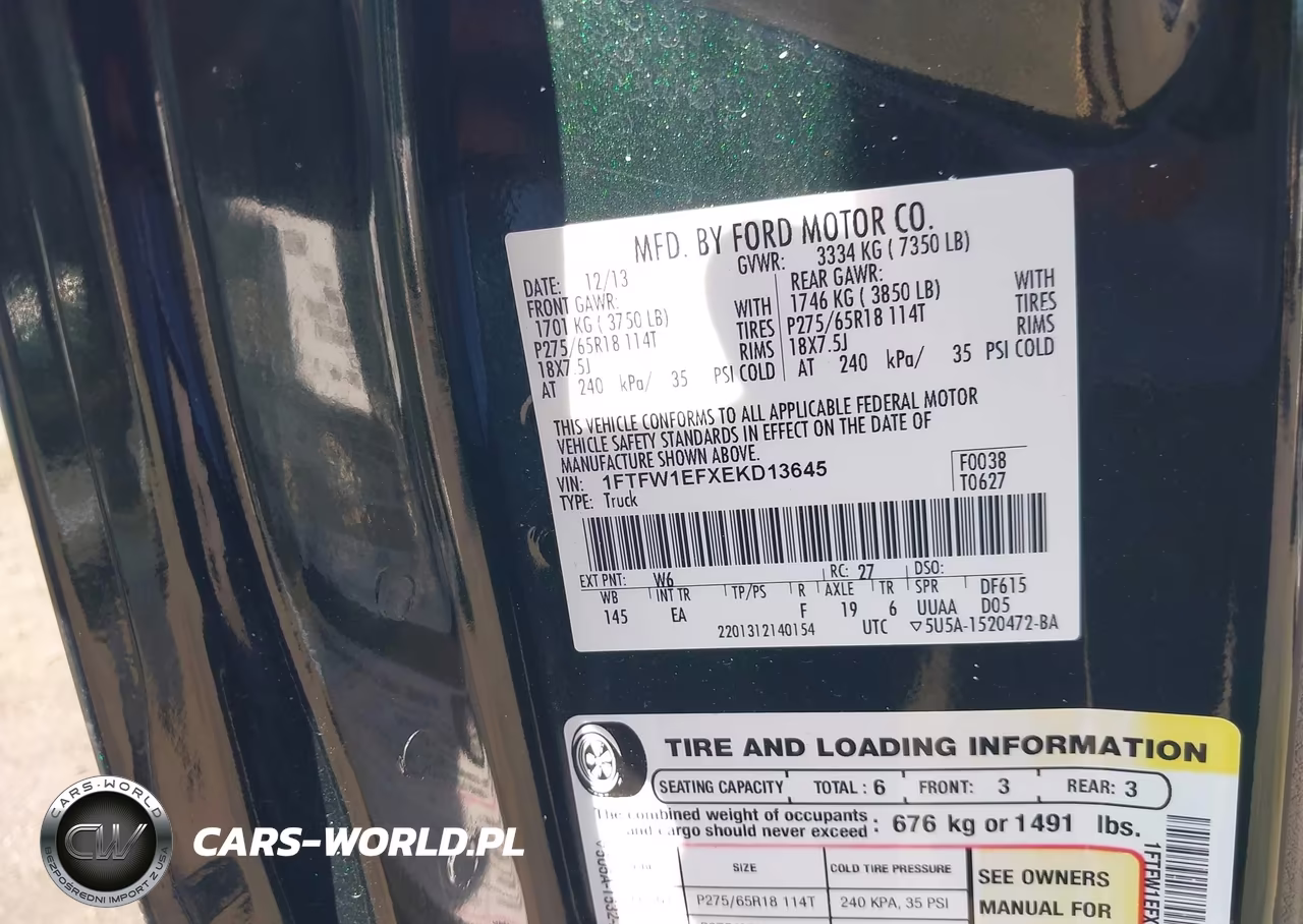 2014 Ford F-150 Lariat VIN:1FTFW1EFXEKD13645 - 9