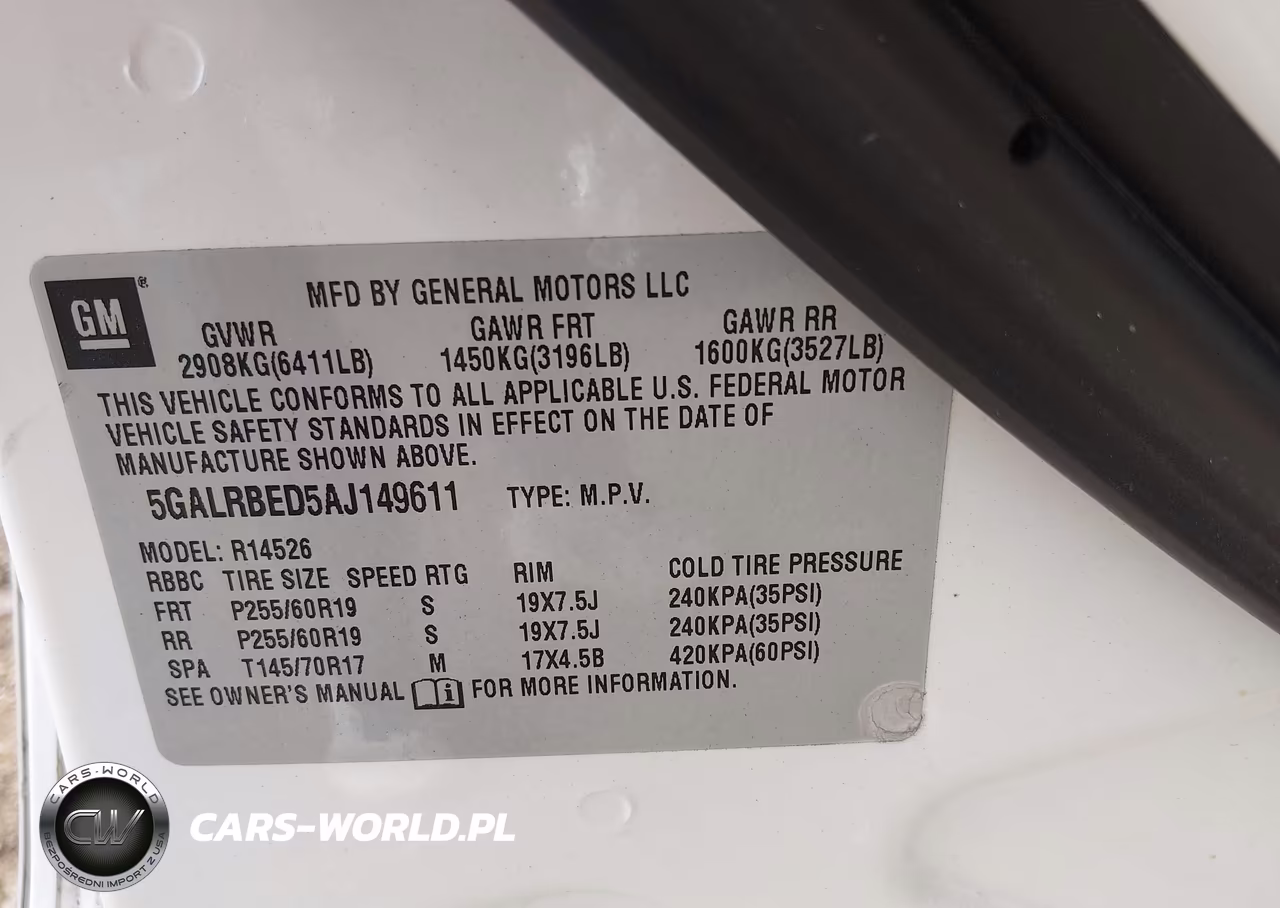 2010 Buick Enclave 1Xl VIN:5GALRBED5AJ149611 - 9