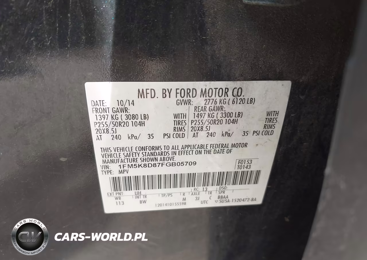 2015 Ford Explorer Xlt VIN:1FM5K8D87FGB05709 - 9