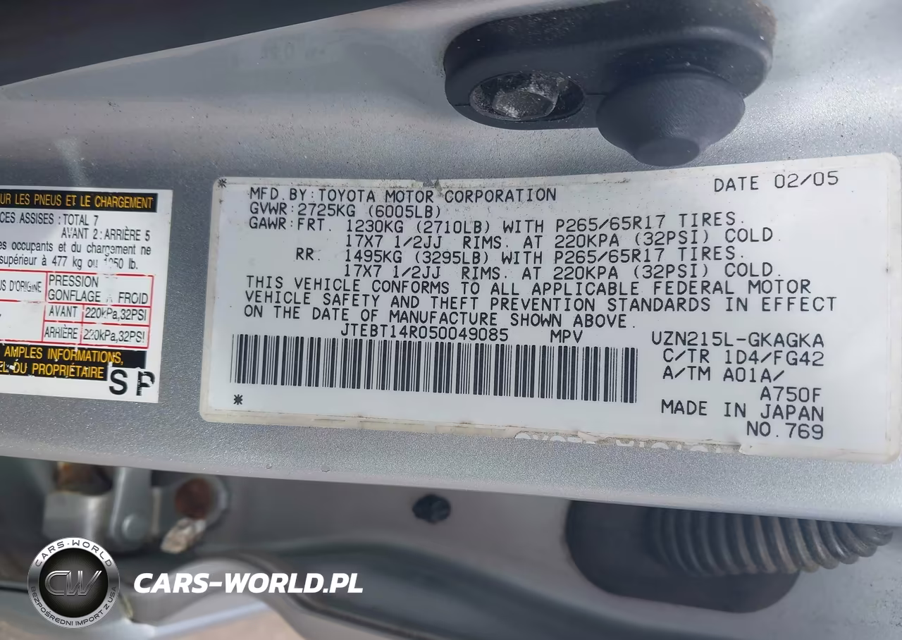 2005 Toyota 4Runner Sr5 V8 VIN:JTEBT14R050049085 - 9