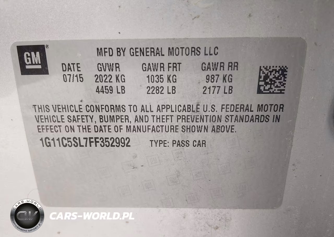 2015 Chevrolet Malibu 1Lt VIN:1G11C5SL7FF352992 - 9