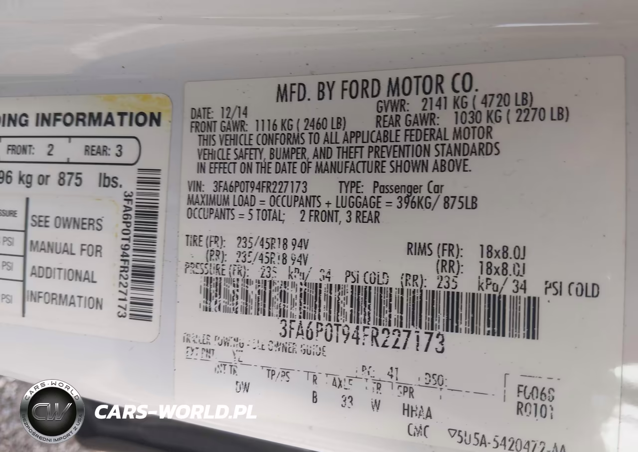 2015 Ford Fusion Se VIN:3FA6P0T94FR227173 - 9