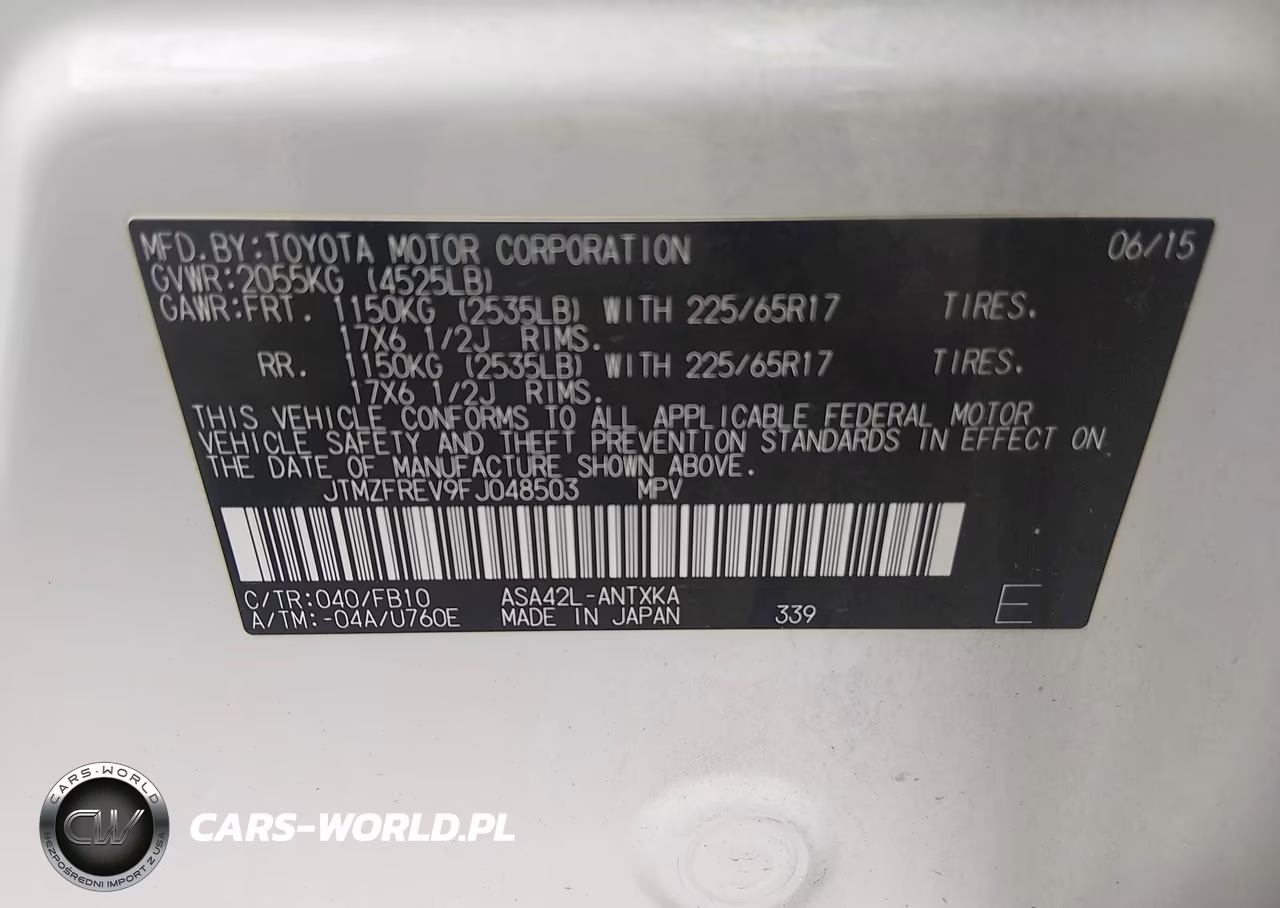 2015 Toyota Rav4 Le VIN:JTMZFREV9FJ048503 - 9