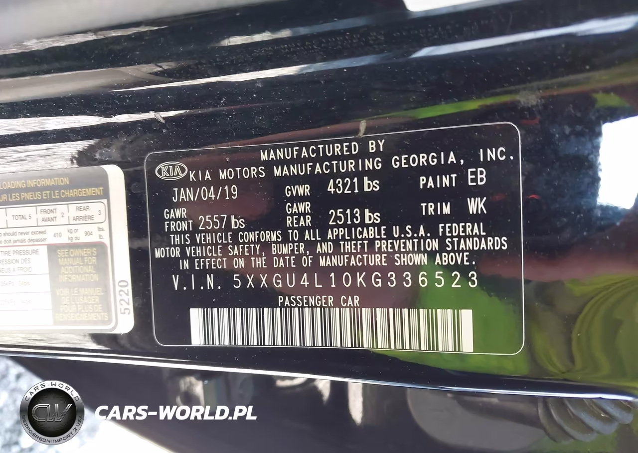 2019 Kia Optima Ex VIN:5XXGU4L10KG336523 - 9