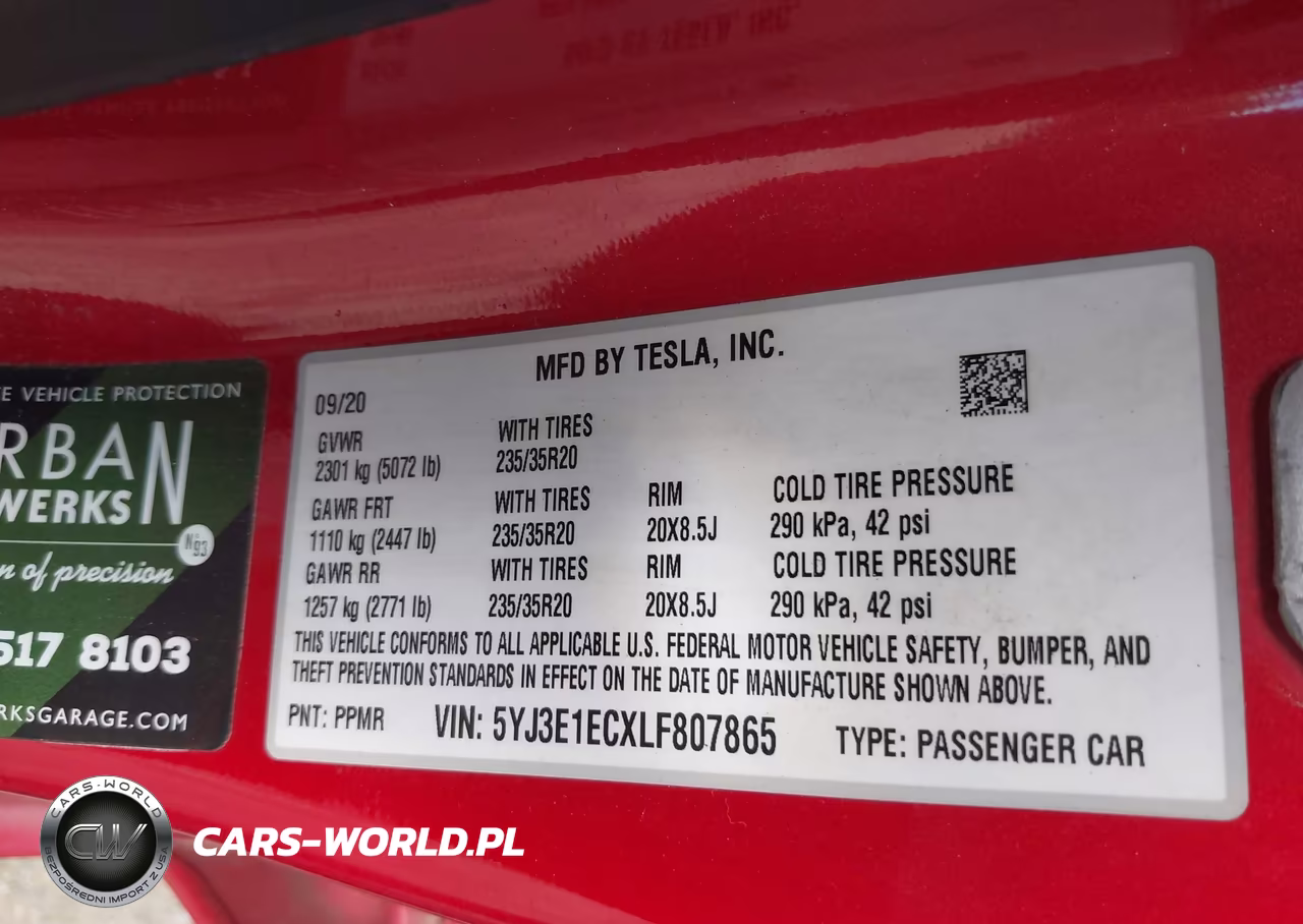 2020 Tesla Model 3 Performance Dual Motor All-Wheel Drive VIN:5YJ3E1ECXLF807865 - 9