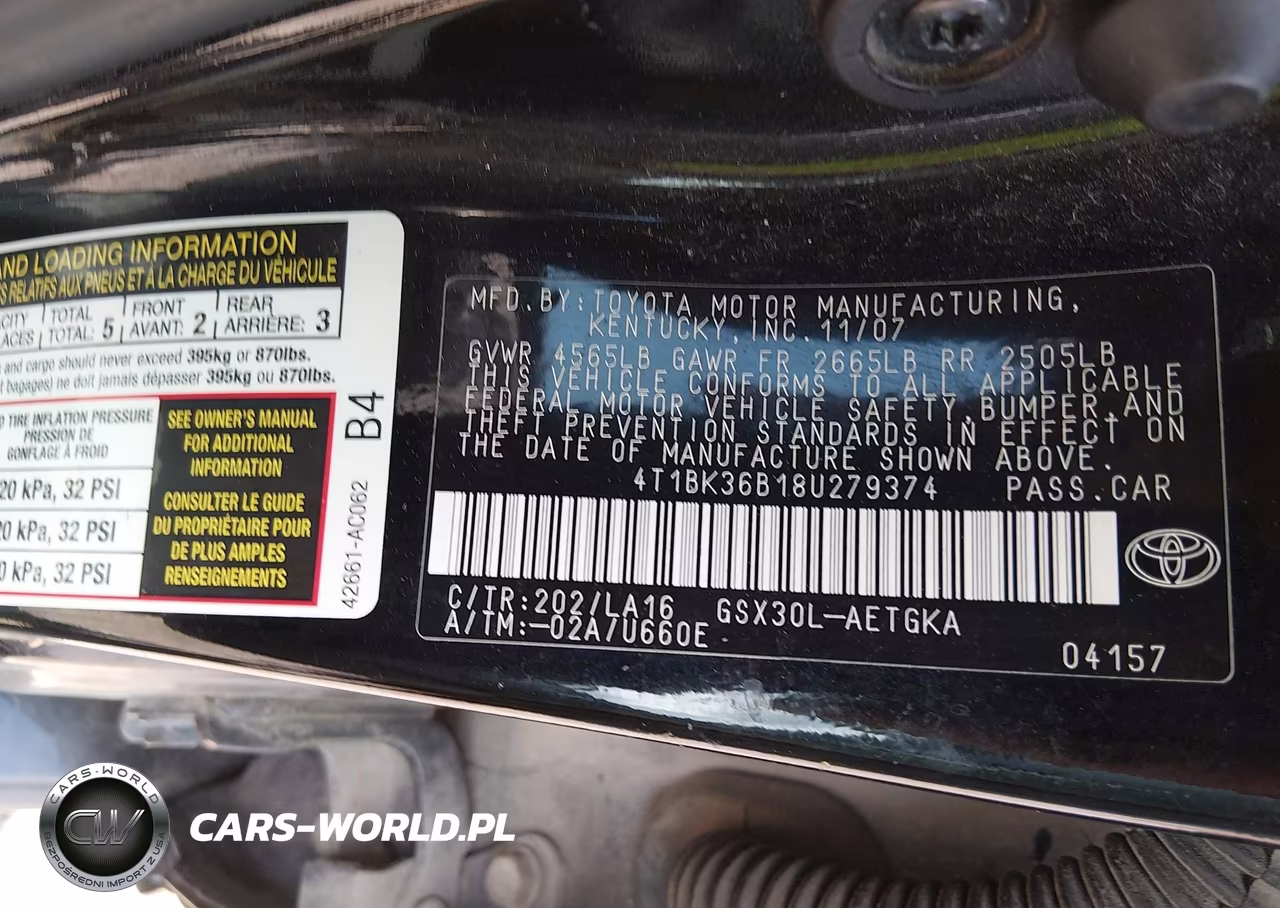 2008 Toyota Avalon Xls VIN:4T1BK36B18U279374 - 9