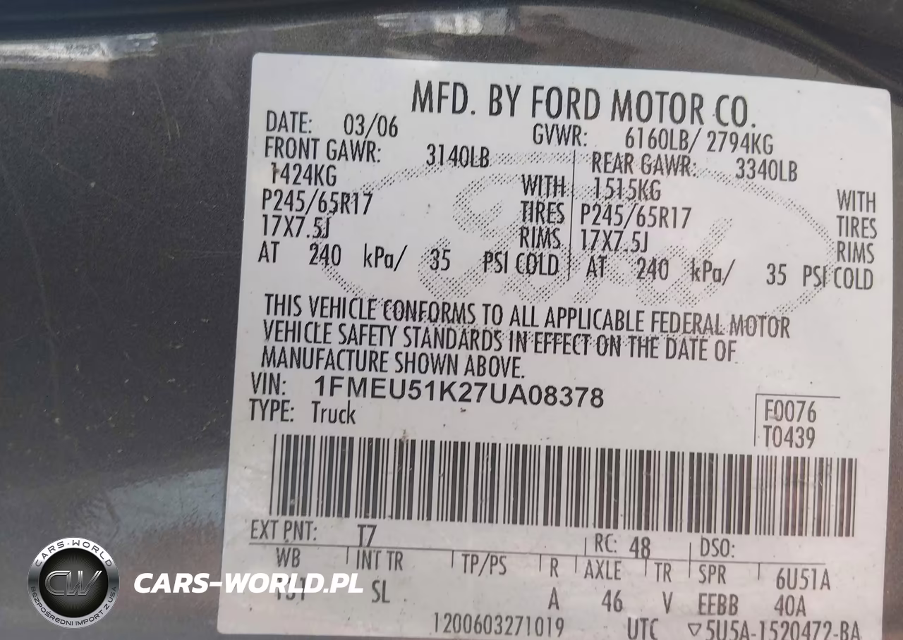 2007 Ford Explorer Sport Trac Xlt VIN:1FMEU51K27UA08378 - 9