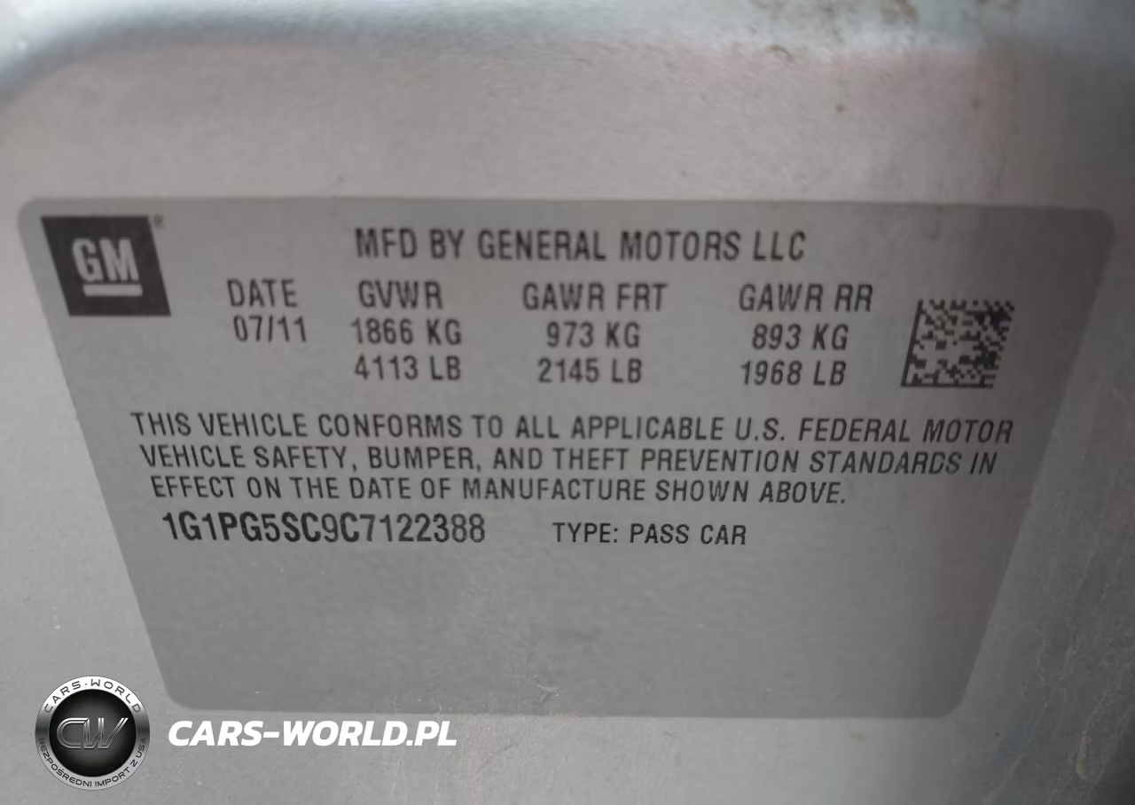 2012 Chevrolet Cruze 2Lt VIN:1G1PG5SC9C7122388 - 9