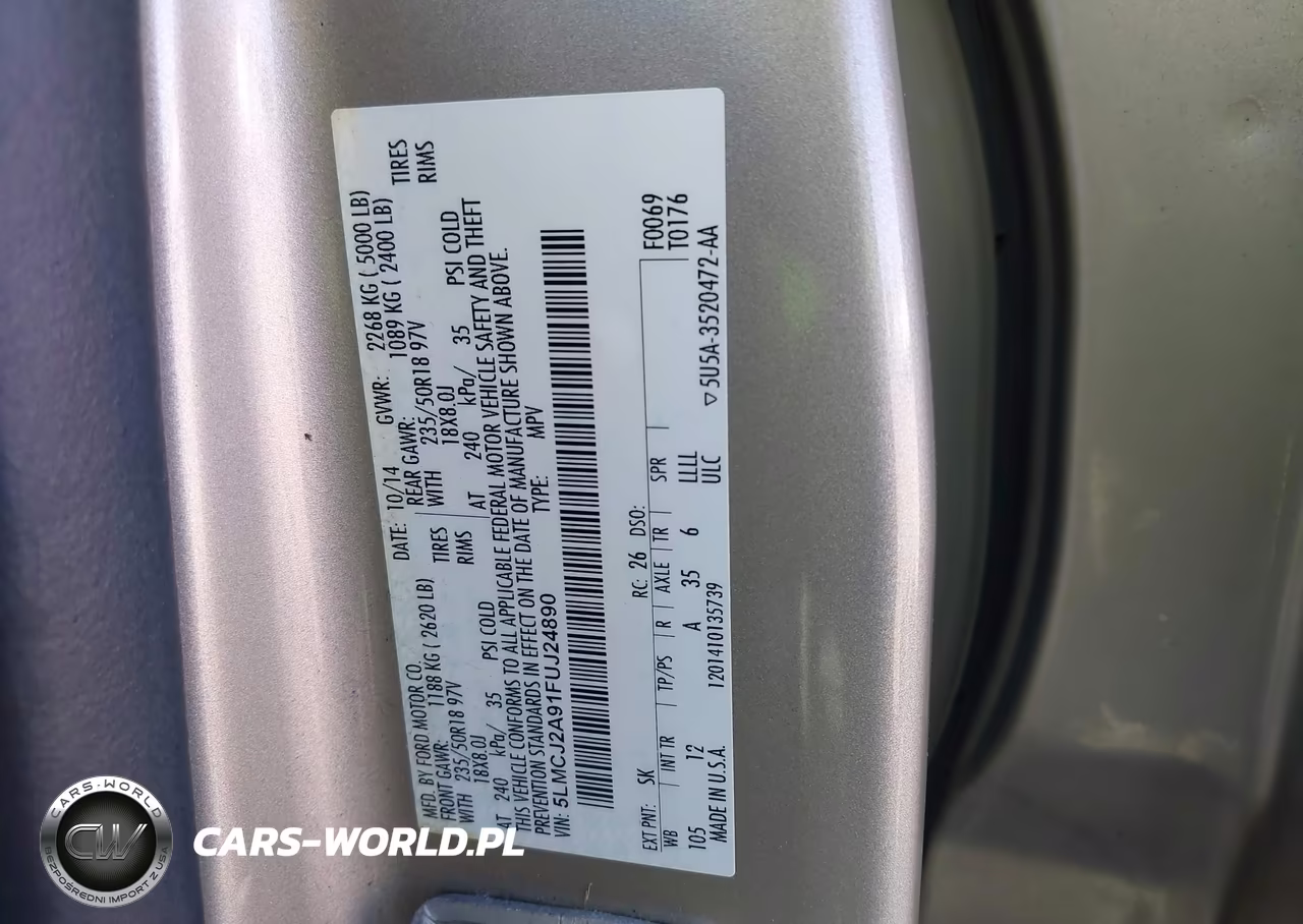 2015 Lincoln Mkc VIN:5LMCJ2A91FUJ24890 - 9