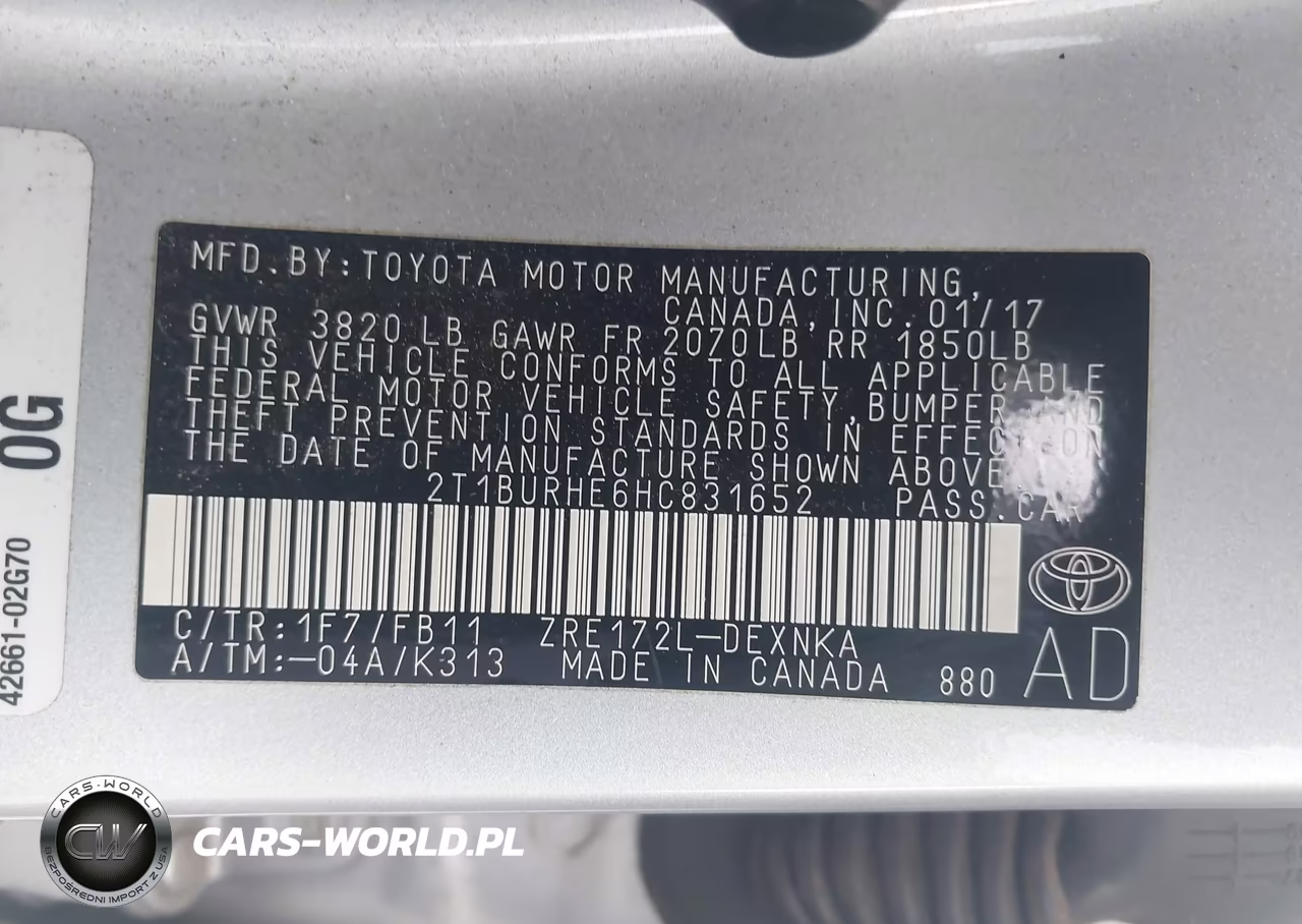 2017 Toyota Corolla Le VIN:2T1BURHE6HC831652 - 9