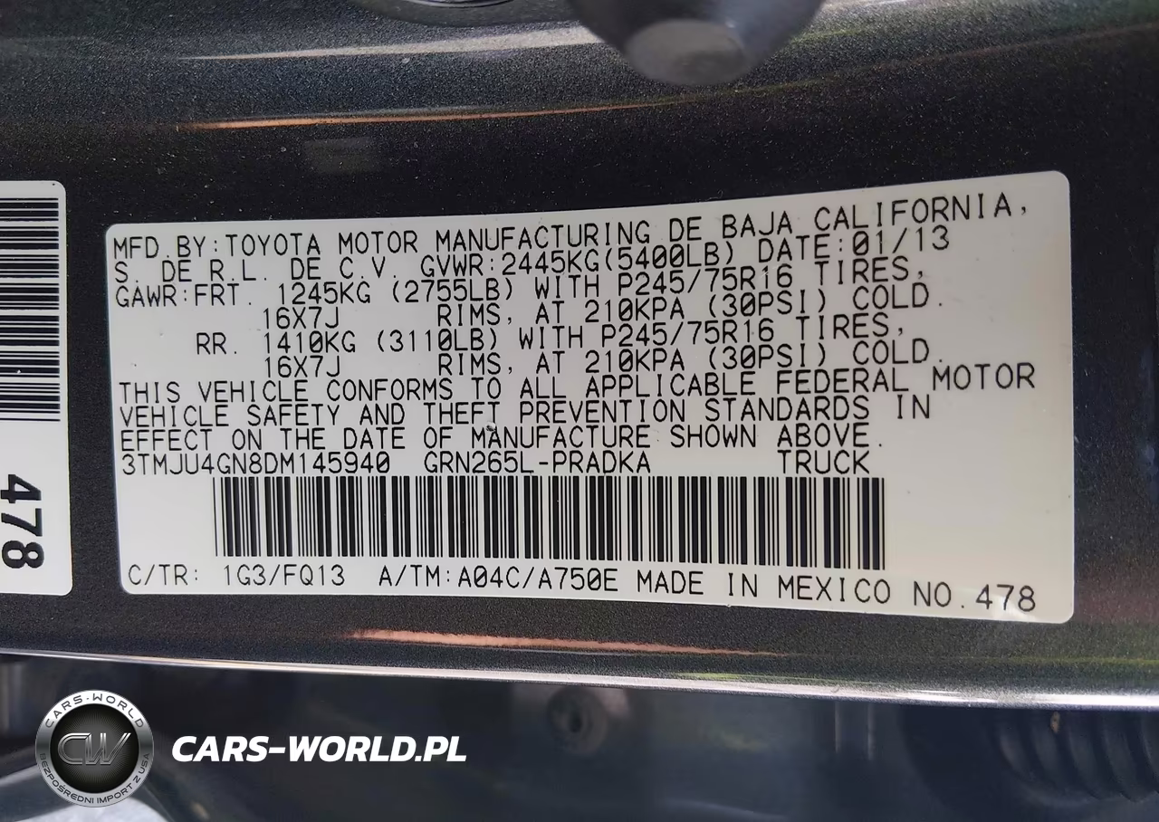 2013 Toyota Tacoma Prerunner V6 VIN:3TMJU4GN8DM145940 - 9