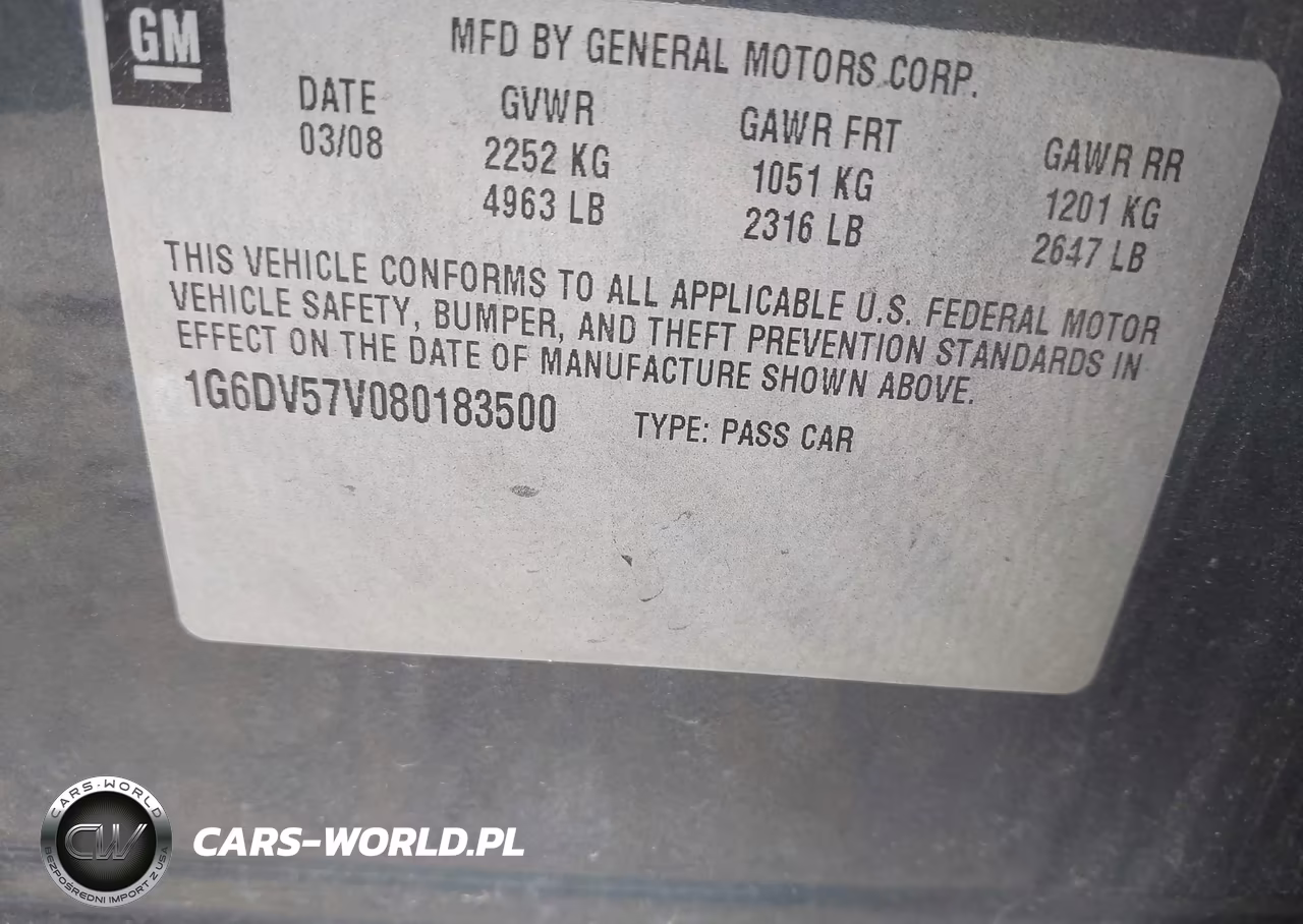2008 Cadillac Cts Standard VIN:1G6DV57V080183500 - 9