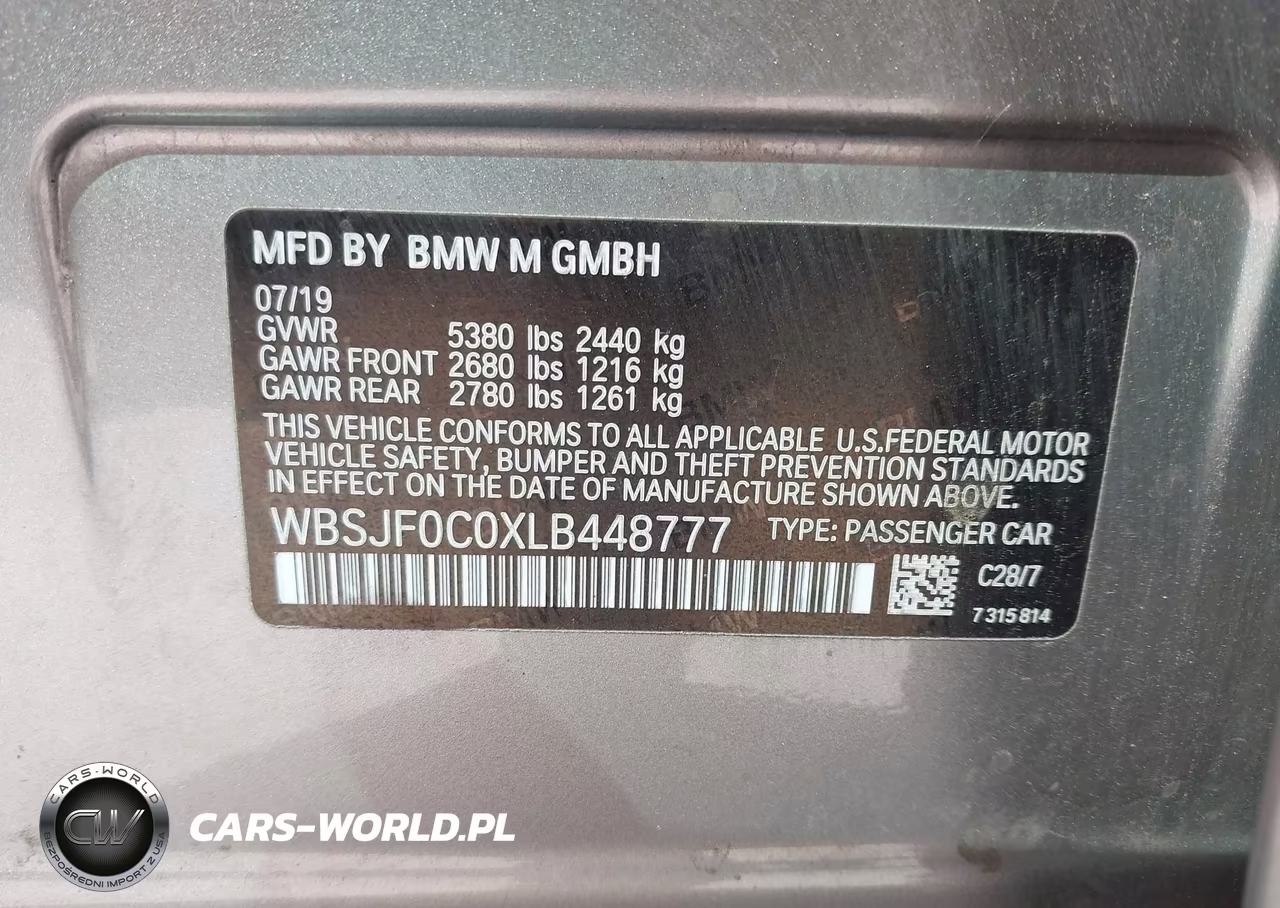 2020 BMW M5 Competition VIN:WBSJF0C0XLB448777 - 9