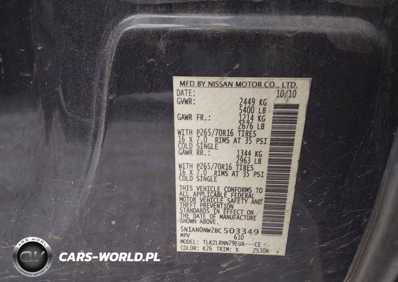 2011 Nissan Xterra S VIN:5N1AN0NW2BC503349 - 9