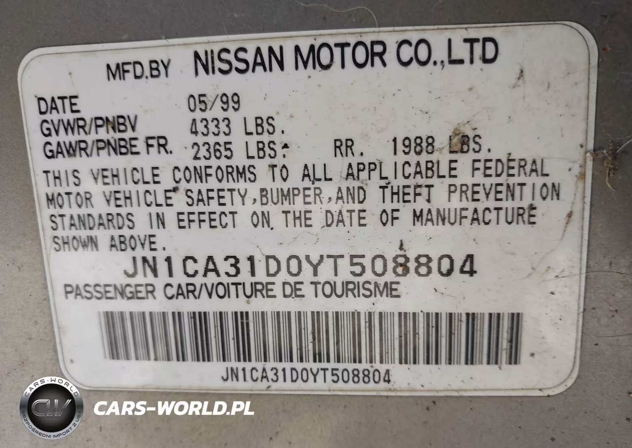 2000 Nissan Maxima Gle-Gxe-Se VIN:JN1CA31D0YT508804 - 9
