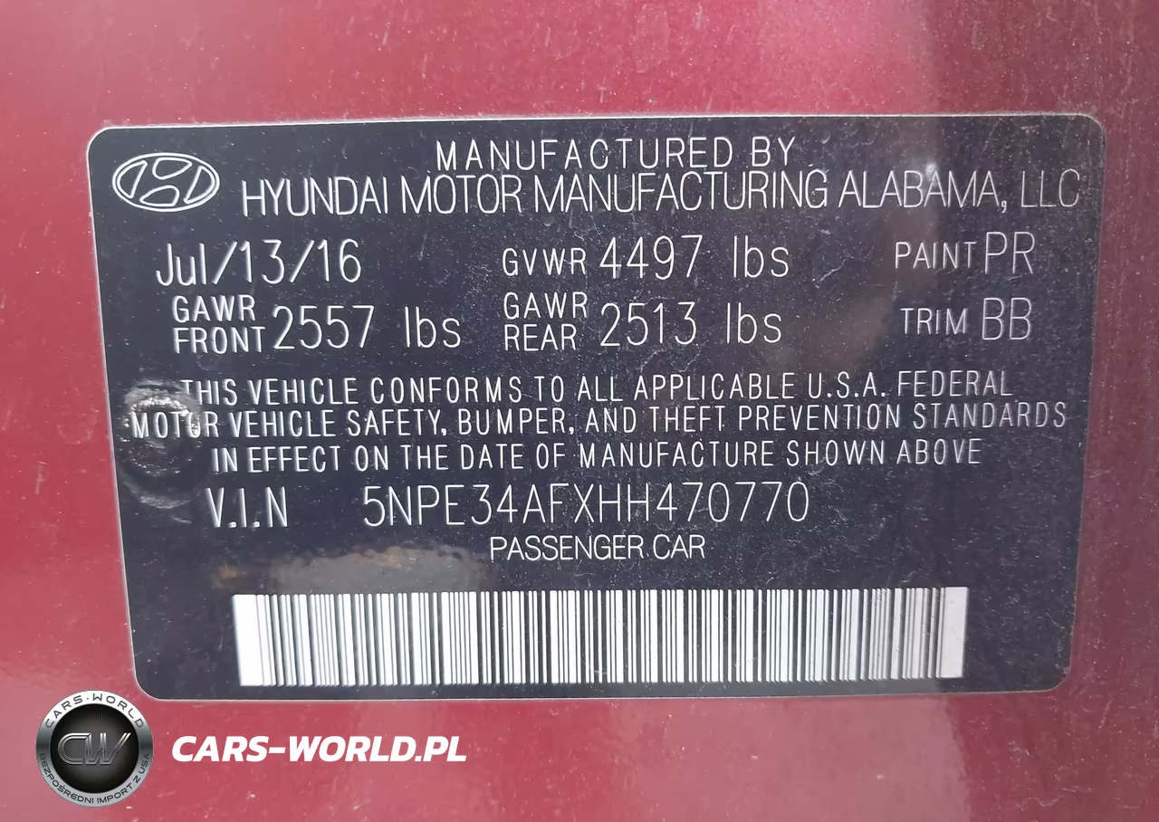 2017 Hyundai Sonata Sport VIN:5NPE34AFXHH470770 - 9