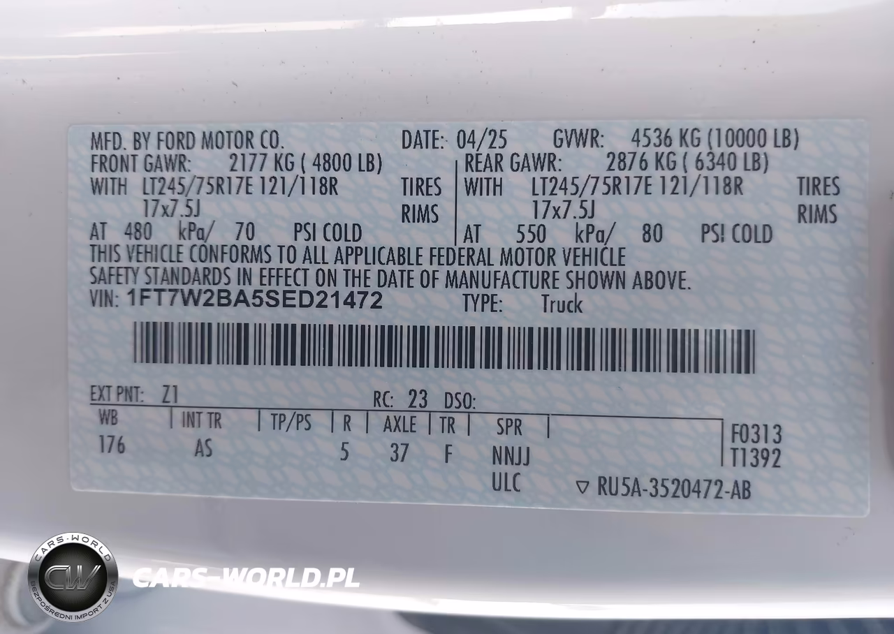 2025 Ford F-250 Xl VIN:1FT7W2BA5SED21472 - 9