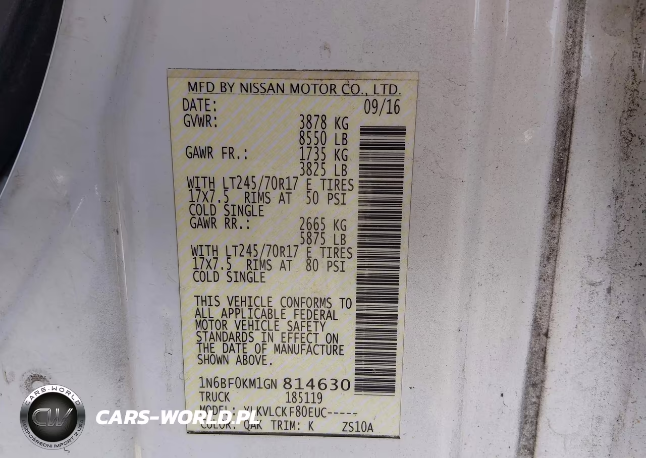 2016 Nissan Nv Cargo Nv1500 S V6 VIN:1N6BF0KM1GN814630 - 9
