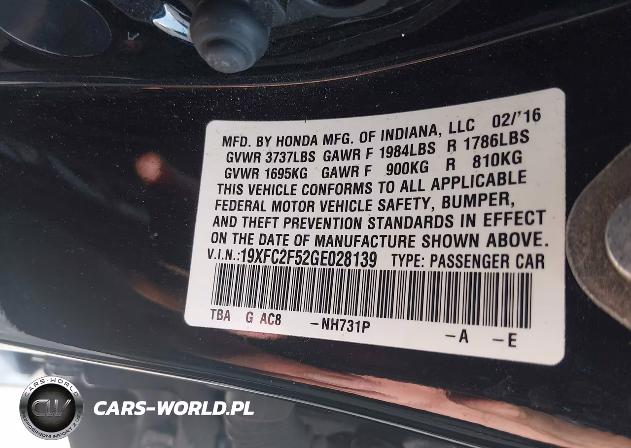 2016 Honda Civic Lx VIN:19XFC2F52GE028139 - 9