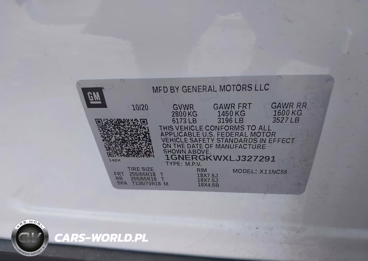 2020 Chevrolet Traverse Fwd Lt Cloth VIN:1GNERGKWXLJ327291 - 9