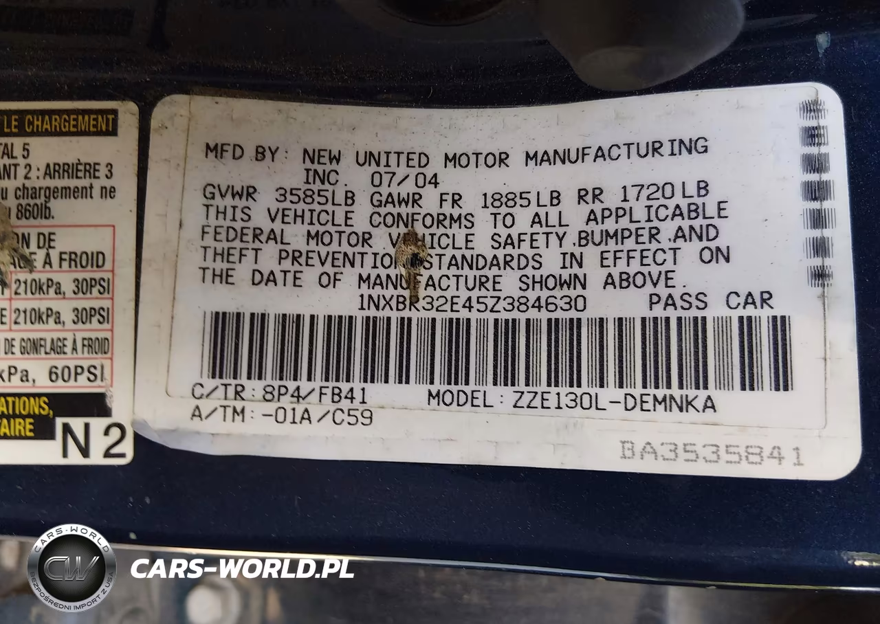 2005 Toyota Corolla Le VIN:1NXBR32E45Z384630 - 9