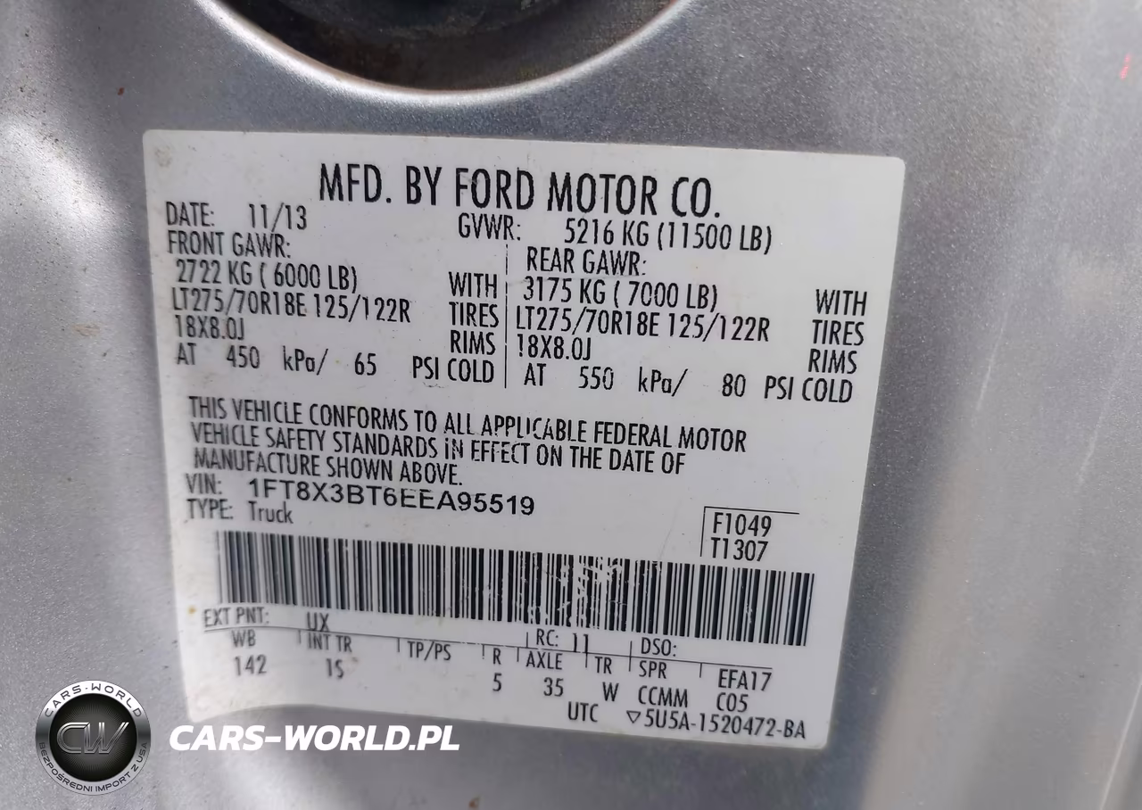 2014 Ford F-350 Xl VIN:1FT8X3BT6EEA95519 - 8