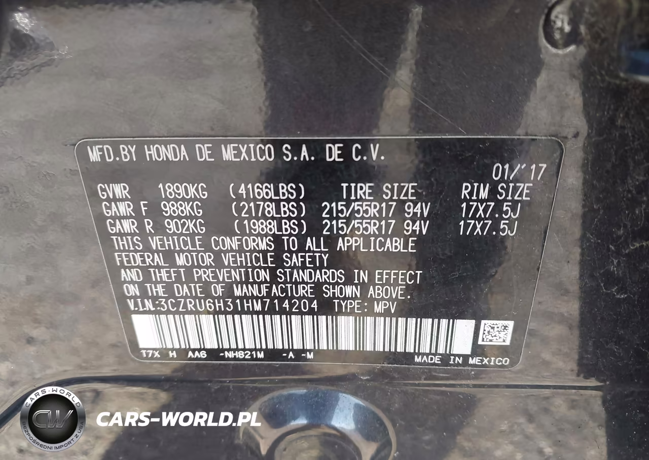 2017 Honda Hr-V Lx VIN:3CZRU6H31HM714204 - 9