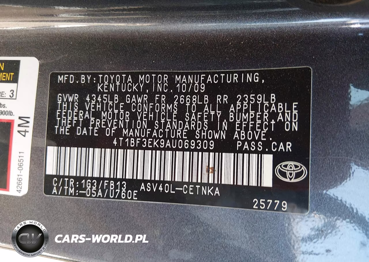 2010 Toyota Camry Le VIN:4T1BF3EK9AU069309 - 9