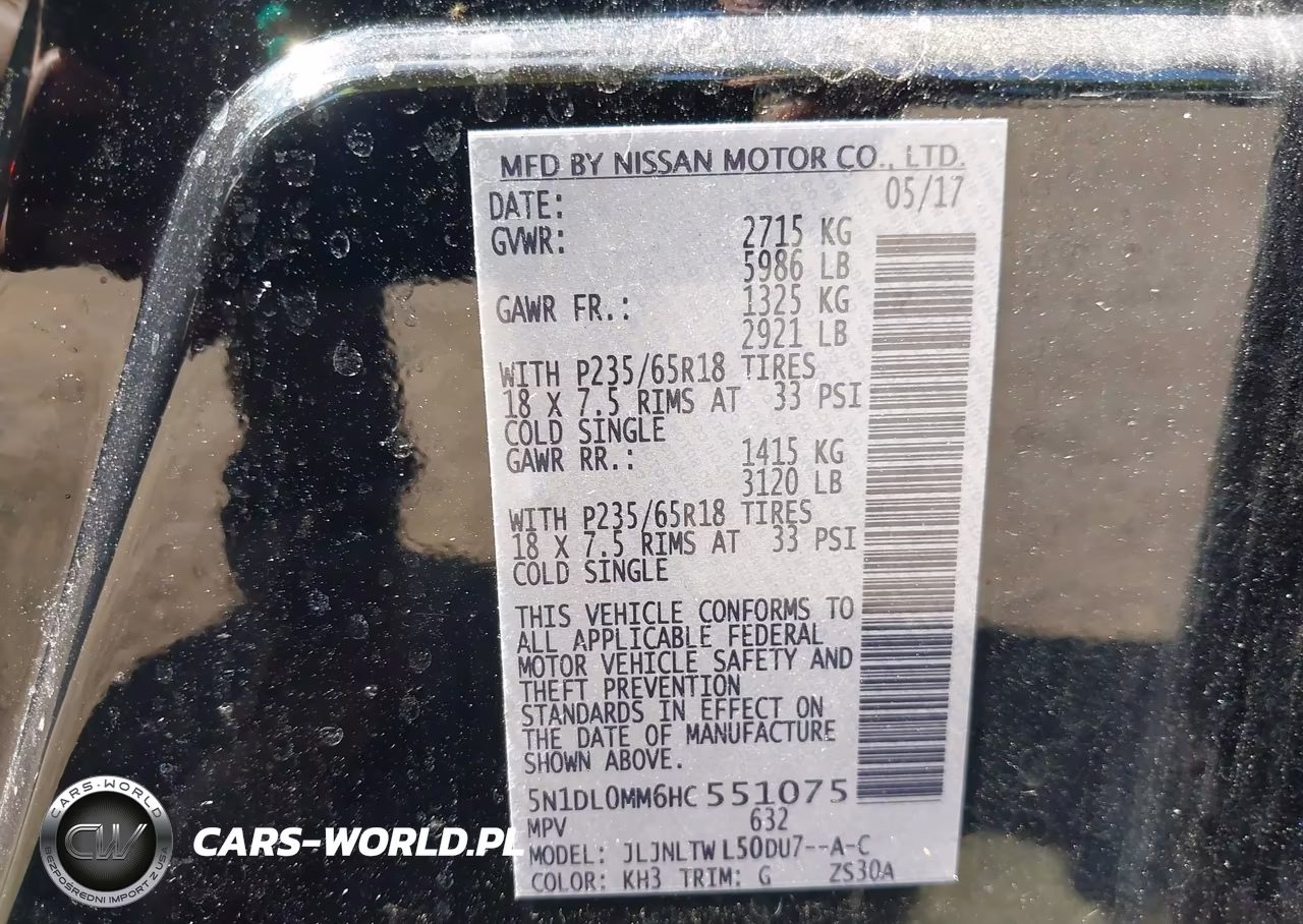2017 Infiniti Qx60 VIN:5N1DL0MM6HC551075 - 9