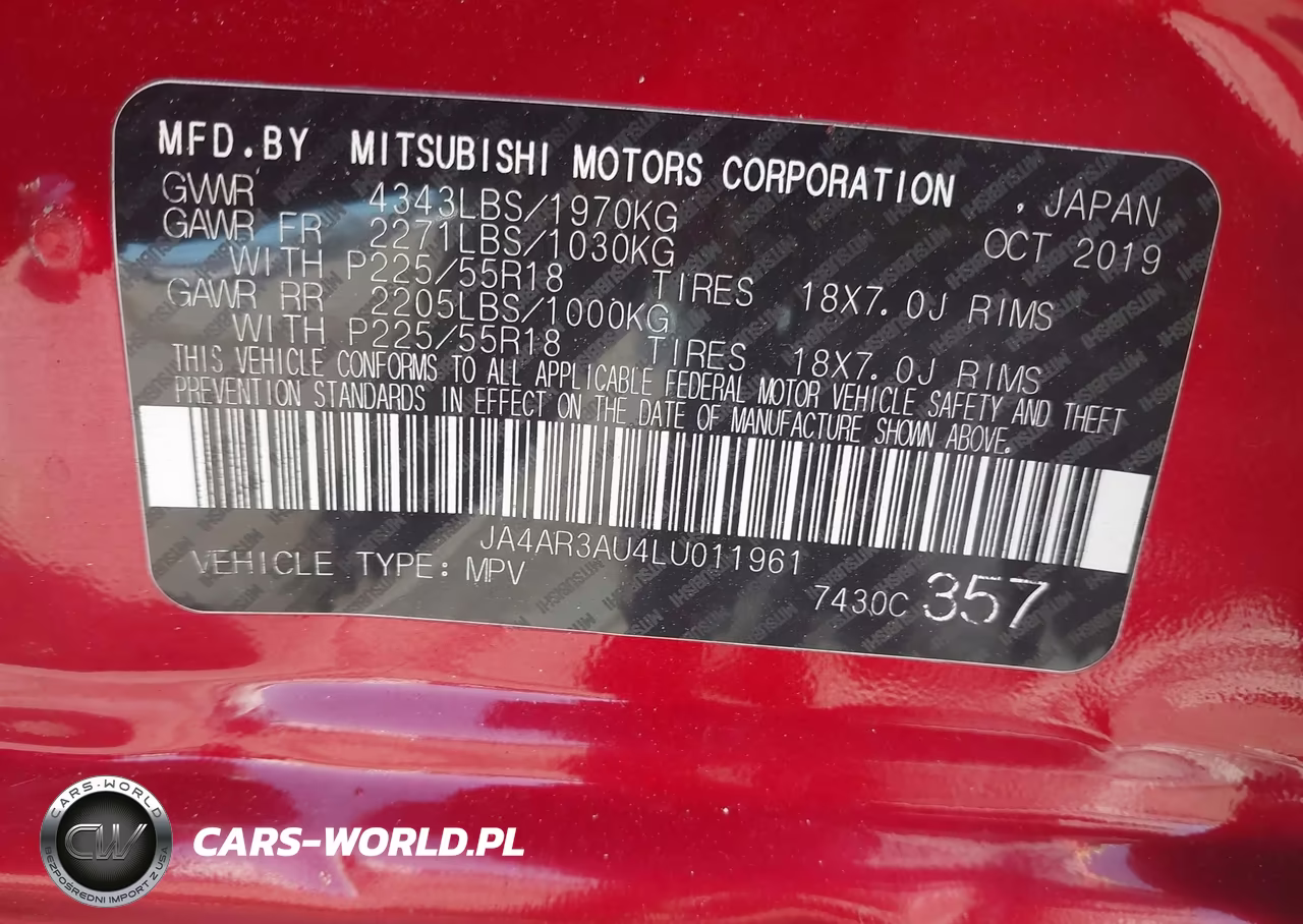 2020 Mitsubishi Outlander Sport 2.0 Es Awc VIN:JA4AR3AU4LU011961 - 9