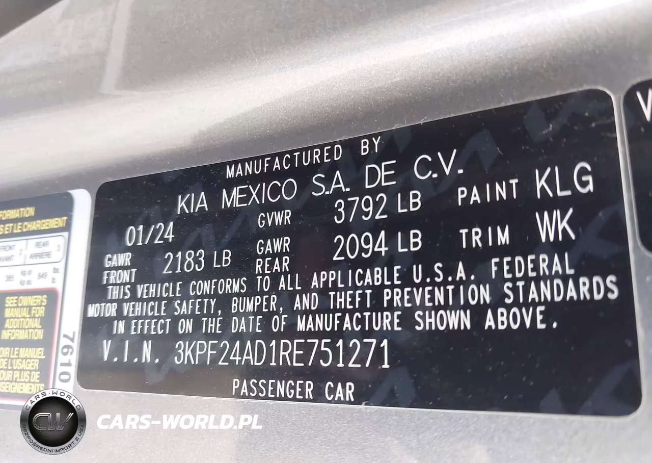 2024 Kia Forte Lxs VIN:3KPF24AD1RE751271 - 9