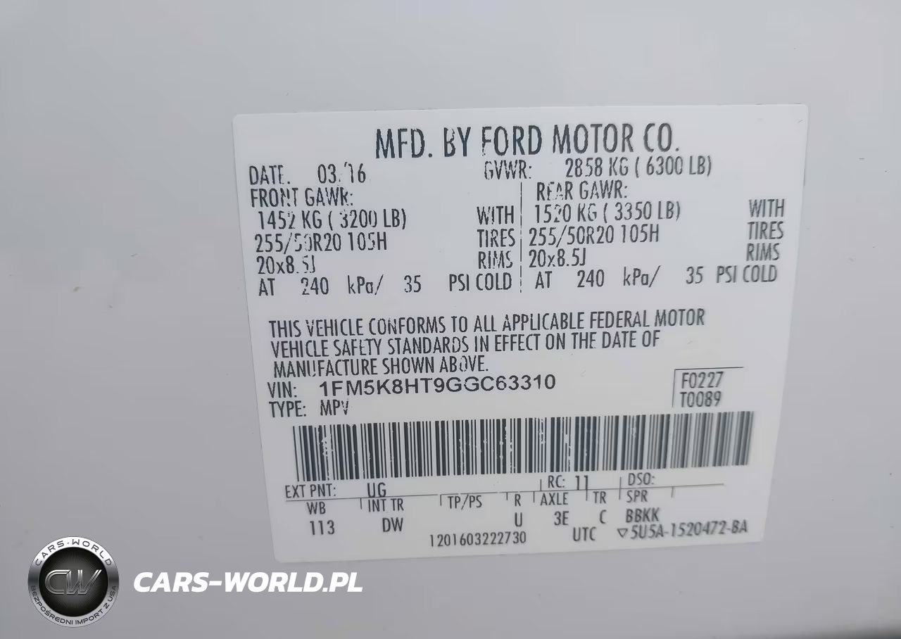 2016 Ford Explorer Platinum VIN:1FM5K8HT9GGC63310 - 9