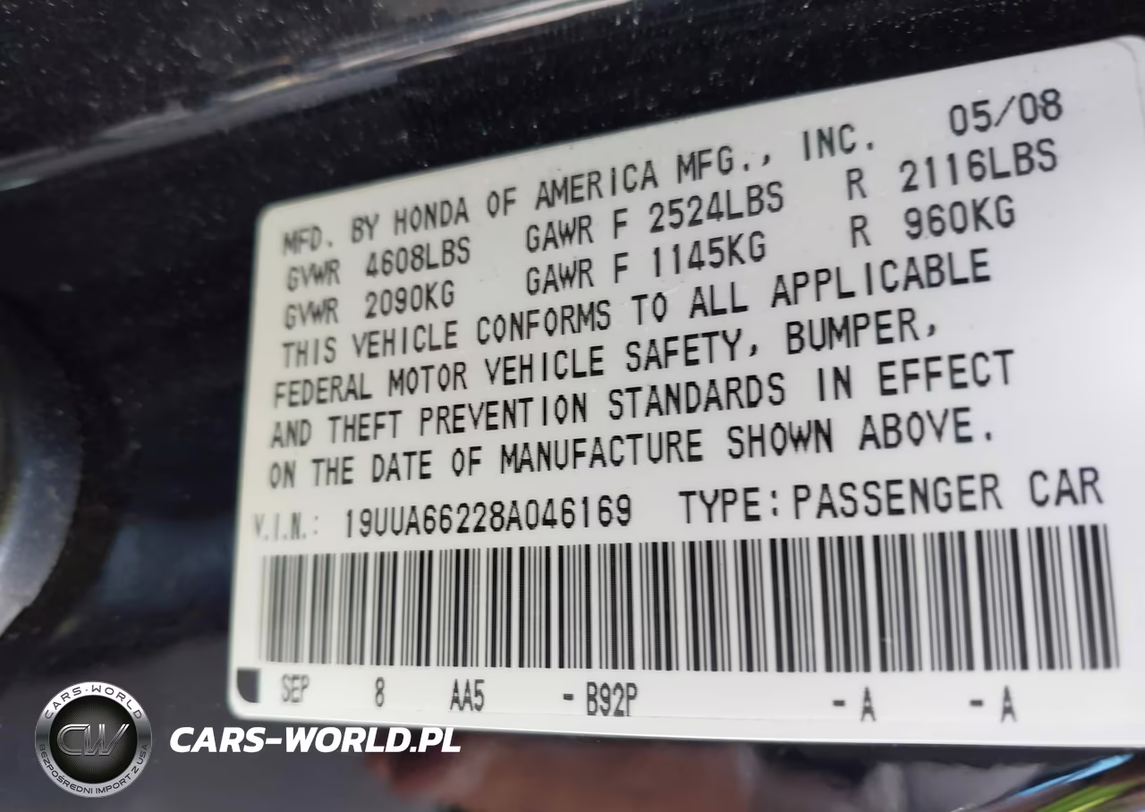 2008 Acura Tl 3.2 VIN:19UUA66228A046169 - 9