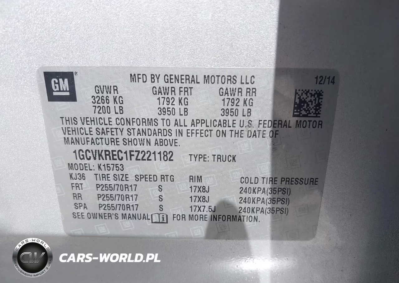 2015 Chevrolet Silverado 1500 1Lt VIN:1GCVKREC1FZ221182 - 9