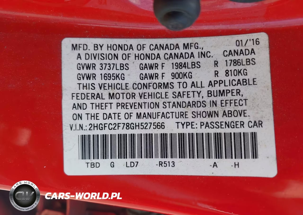 2016 Honda Civic Ex VIN:2HGFC2F78GH527566 - 9