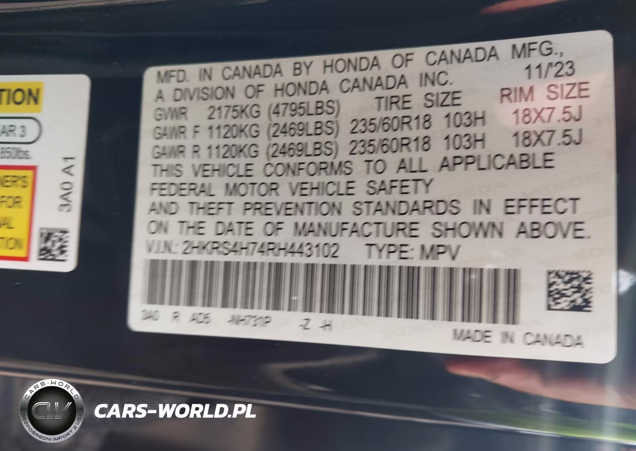 2024 Honda Cr-V Ex-L Awd VIN:2HKRS4H74RH443102 - 9