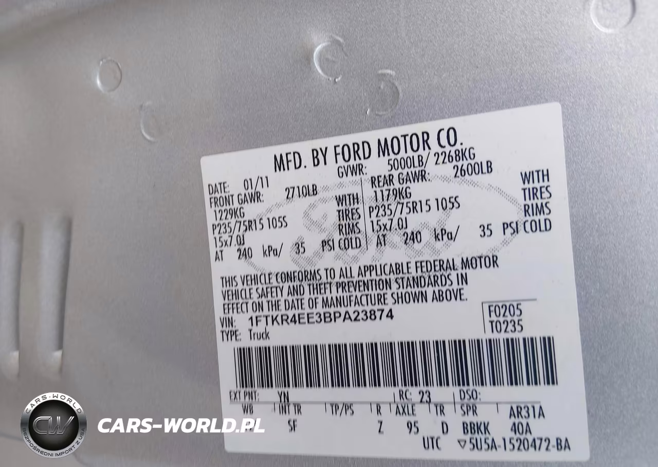 2011 Ford Ranger Sport VIN:1FTKR4EE3BPA23874 - 9