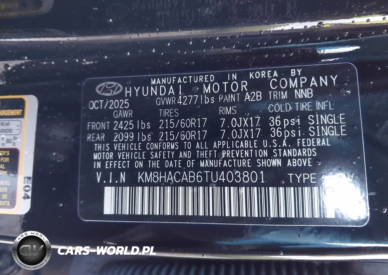 2026 Hyundai Kona Se VIN:KM8HACAB6TU403801 - 9