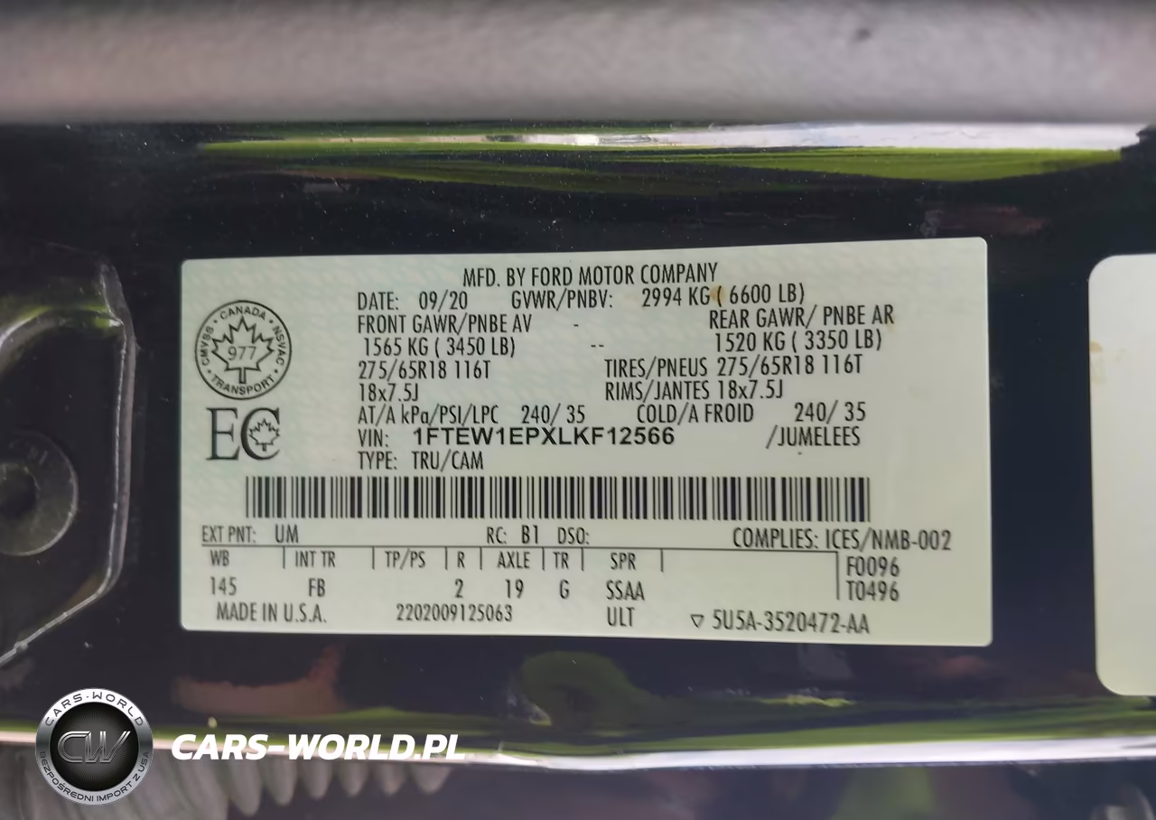 2020 Ford F-150 Xlt VIN:1FTEW1EPXLKF12566 - 9