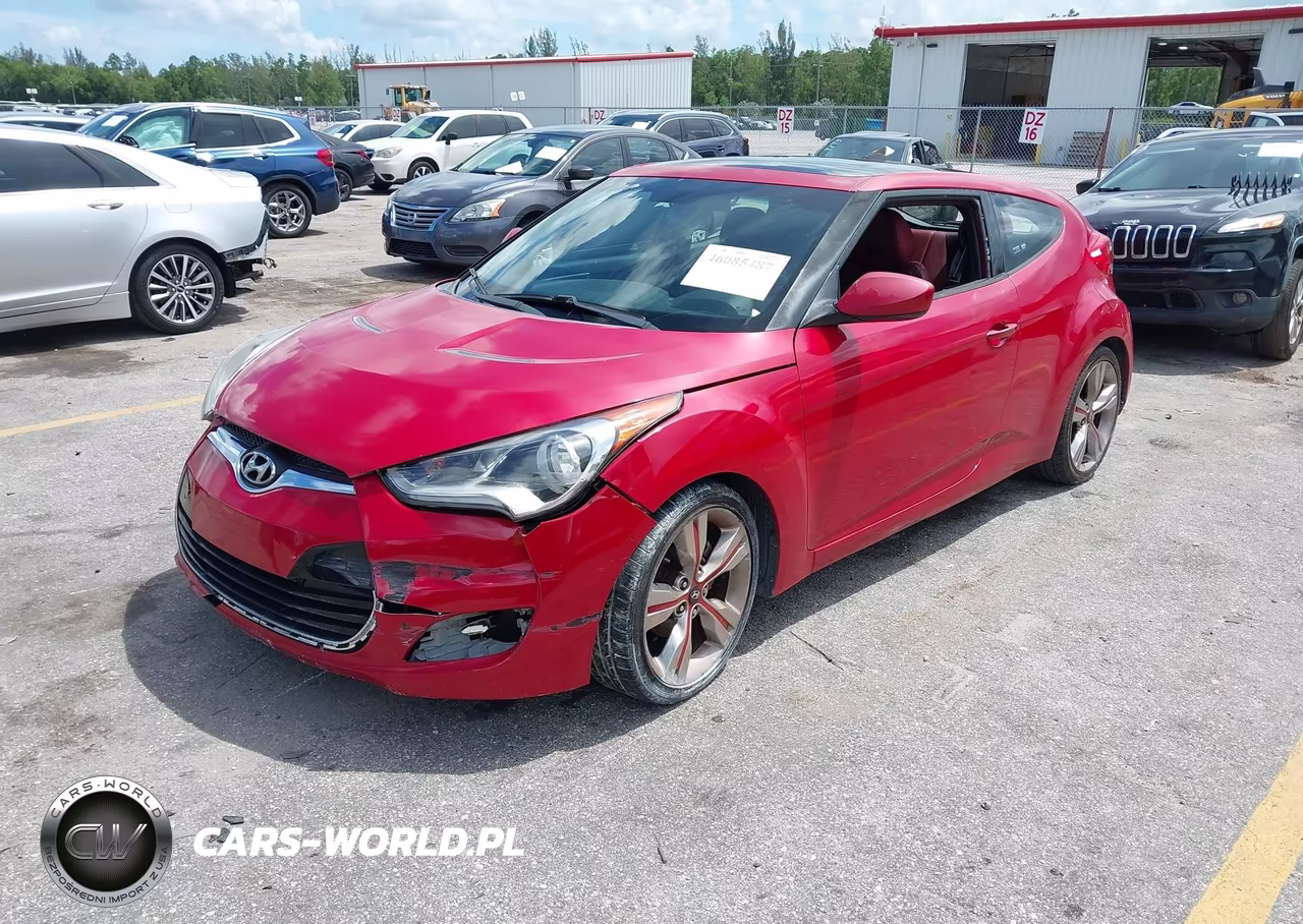 2012 Hyundai Veloster Base W-Red-Black VIN:KMHTC6AD5CU077934 - 2