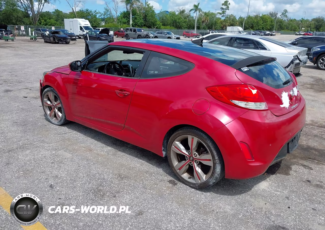 2012 Hyundai Veloster Base W-Red-Black VIN:KMHTC6AD5CU077934 - 3