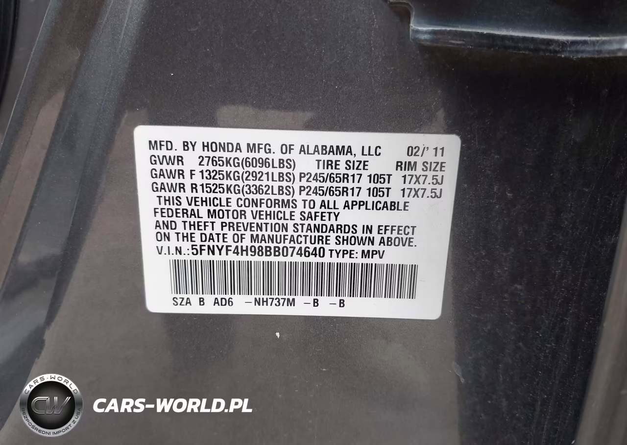 2011 Honda Pilot Touring VIN:5FNYF4H98BB074640 - 9