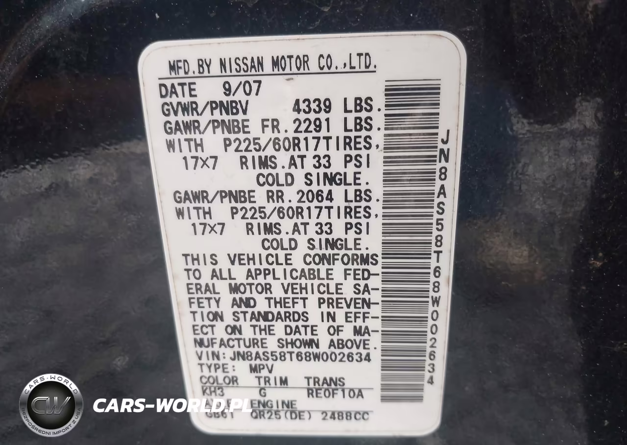 2008 Nissan Rogue Sl VIN:JN8AS58T68W002634 - 9