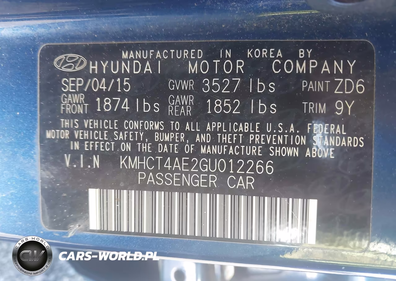 2016 Hyundai Accent Se VIN:KMHCT4AE2GU012266 - 9