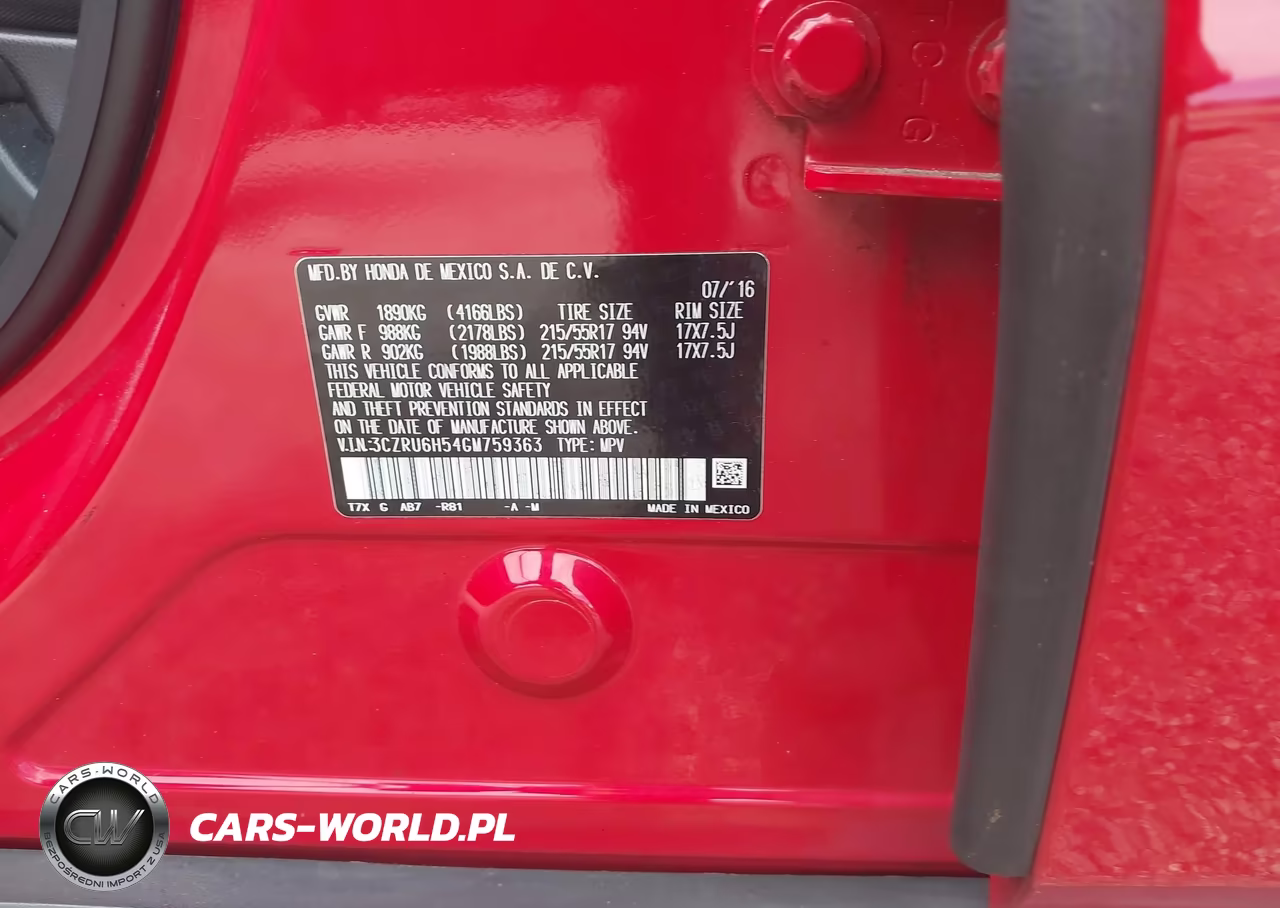 2016 Honda Hr-V Ex VIN:3CZRU6H54GM759363 - 9