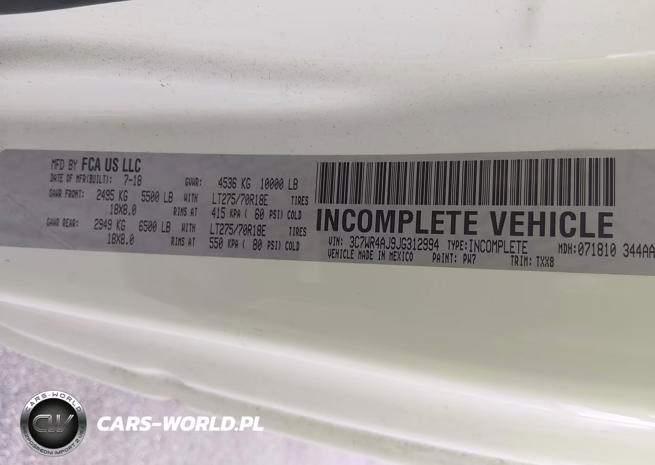 2018 Ram 2500 Tradesman 4X2 8' Box VIN:3C7WR4AJ9JG312994 - 9