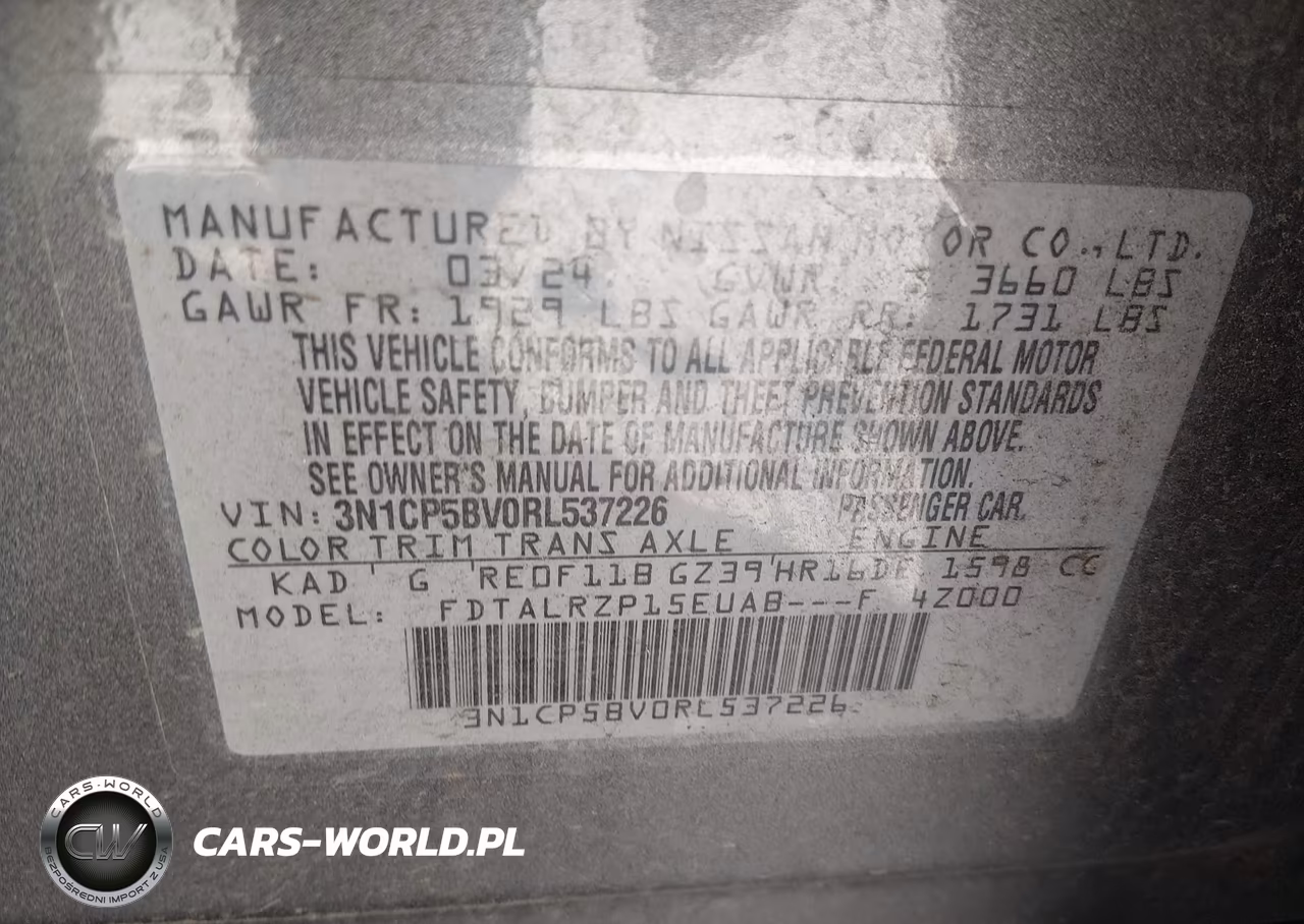 2024 Nissan Kicks S Xtronic Cvt VIN:3N1CP5BV0RL537226 - 9