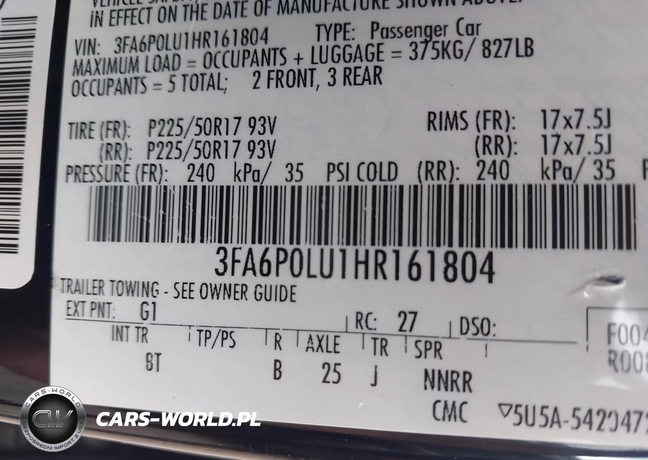 2017 Ford Fusion Hybrid Se VIN:3FA6P0LU1HR161804 - 9